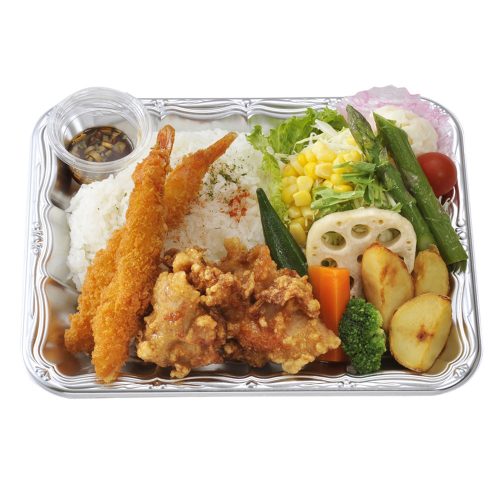 野菜de食べる札幌ザンギ＆エビフライプレート【油淋鶏】